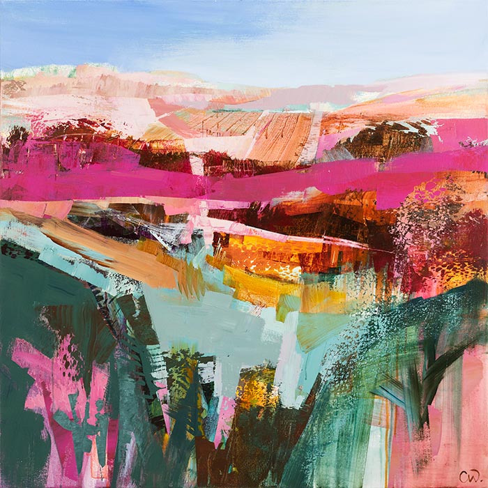Abstract landscape style painting by Celia Wilkinson