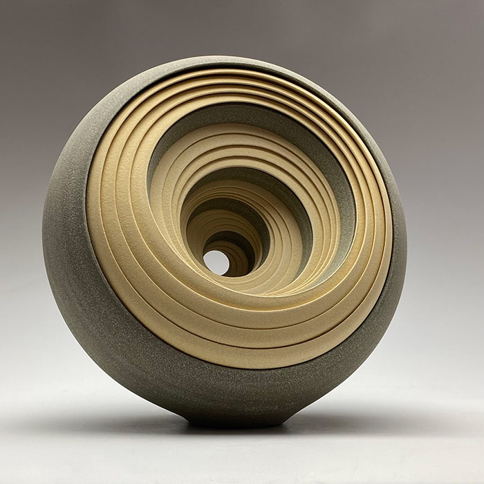 Interlocking ceramic sculpture by Matthew Chambers